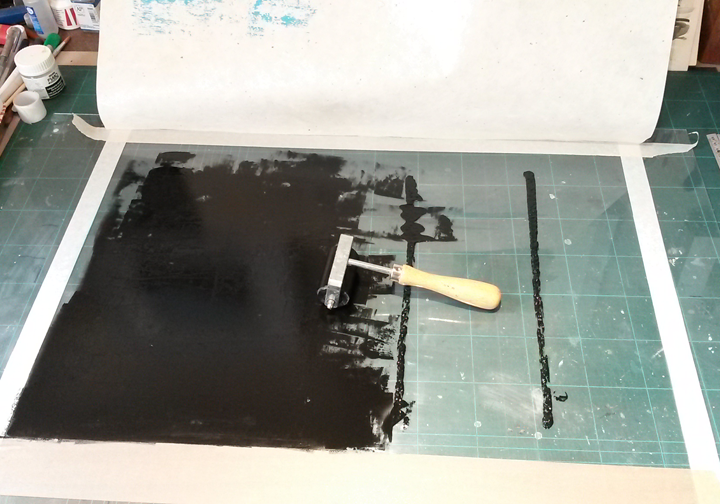 Monoprints-inking-up